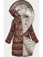 Hnědo/cappuccino dlouhá oboustranná zimní bunda (l22-9852-300/62) Hnědo/cappuccino dlouhá oboustranná zimní bunda (l22-9852-300/62)