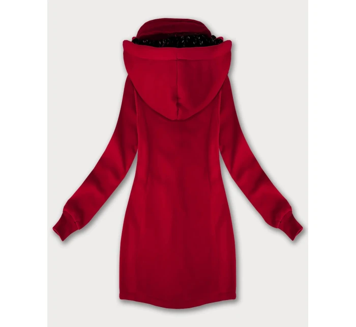 Čevená dámská mikina s kapucí a se stojáčkem LHD (AMG-171) Čevená dámská mikina s kapucí a se stojáčkem LHD (AMG-171)