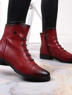 Jezzi W JEZ52G zateplené zdobené boty červená