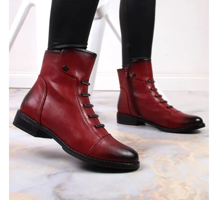 Jezzi W JEZ52G zateplené zdobené boty červená