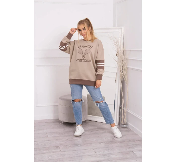 Zateplená mikina Malibu tmavě béžová+mocca Zateplená mikina Malibu tmavě béžová+mocca