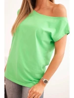 Dámská blůza s odhaleným ramenem zelená Dámská blůza s odhaleným ramenem zelená