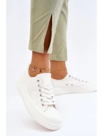 Nízké šněrovací tenisky Big Star LL274968 Bílé Nízké šněrovací tenisky Big Star LL274968 Bílé