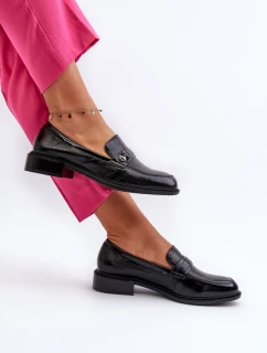 Dámské lakované mokasíny černé model 21655371 - VINCEZA
