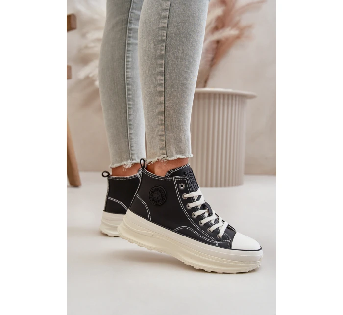 Zateplené Dámské Tenisky Na Platformě Eko Kůže Big Star OO274068 Růžové Zateplené Dámské Tenisky Na Platformě Eko Kůže Big Star OO274068 Růžové