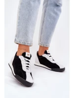 Dámské Kožené Sportovní Boty model 21690049 Černé - Laura Messi Dámské Kožené Sportovní Boty model 21690049 Černé - Laura Messi