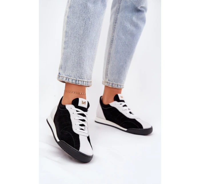 Dámské Kožené Sportovní Boty model 21690049 Černé - Laura Messi Dámské Kožené Sportovní Boty model 21690049 Černé - Laura Messi