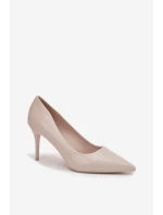 Lakované Eko Kožené Dámské Lodičky Se  Světle Béžové model 21711371 - Boto