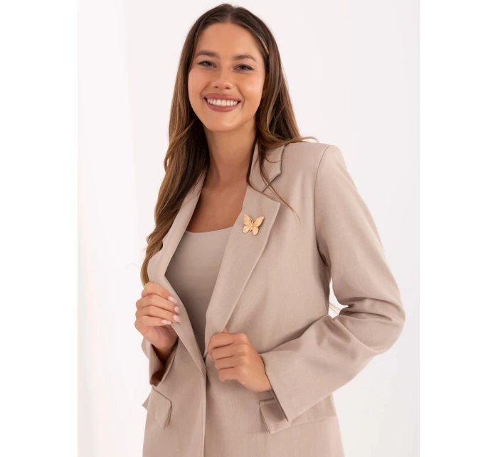 Marynarka IT MA model 21319884 beżowy - FPrice Marynarka IT MA model 21319884 beżowy - FPrice