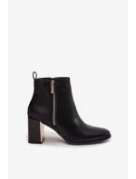 Dámské kotníkové boty na sloupku Camilyn – černé