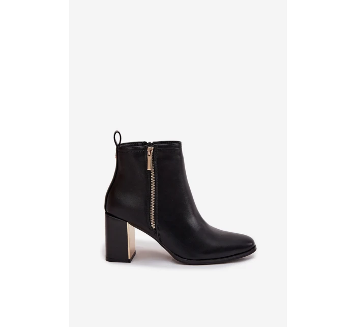 Dámské kotníkové boty na sloupku Camilyn – černé