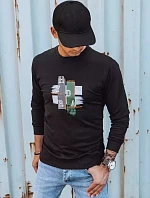 Pánská mikina s potiskem černá FashionStreet BX5352