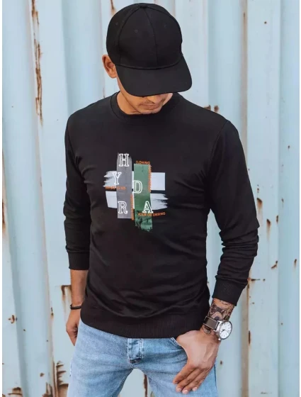 Pánská mikina s potiskem černá model 21966016 - Dstreet Pánská mikina s potiskem černá model 21966016 - Dstreet