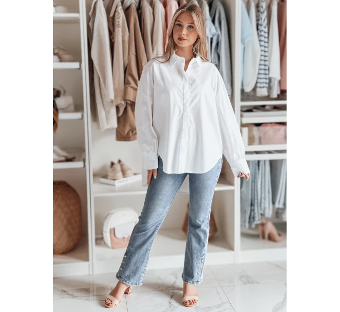 Dámské džínové zvonové kalhoty s páskem BELLONIZ modré FashionStreet UY2464