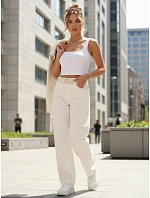 Dámské baggy džíny s vysokým sedem béžové FashionStreet UY2931