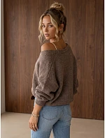Kardigan damski luźny na guziki mokka FashionStreet MY2574 Kardigan damski luźny na guziki mokka FashionStreet MY2574