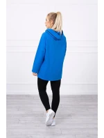 Chrpová tunika s kapucí Oversize na zip