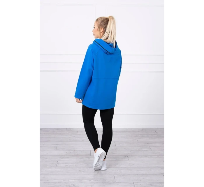 Chrpová tunika s kapucí Oversize na zip