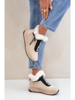 Dámské Botky S Kožešinou Béžové model 21680798 - Boto