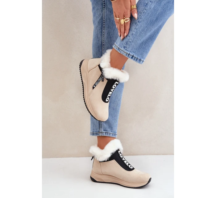 Dámské Botky S Kožešinou Béžové model 21680798 - Boto