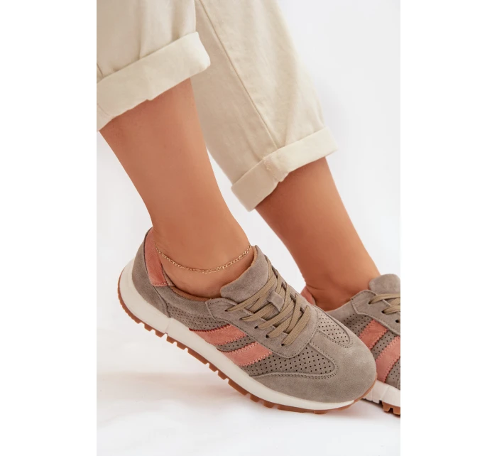 Dámské tenisky z přírodního semiše tmavě zelené model 22013959 - EVENTO Dámské tenisky z přírodního semiše tmavě zelené model 22013959 - EVENTO