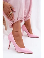 Klasické lakované lodičky z umělé kůže růžové model 22092148 - Boto
