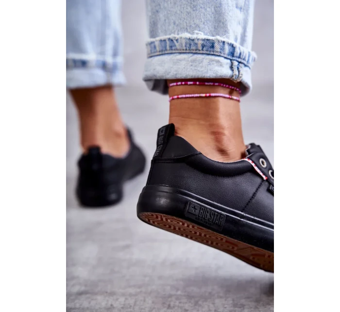 Dámské kožené tenisky Big Star – černé