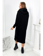 Dlouhé černé šaty s kapucí