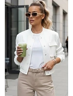 Dámská bunda bomber TY4305 smetanová - FashionStreet