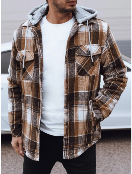 FashionStreet béžová pánská bunda s kapucí TX4960