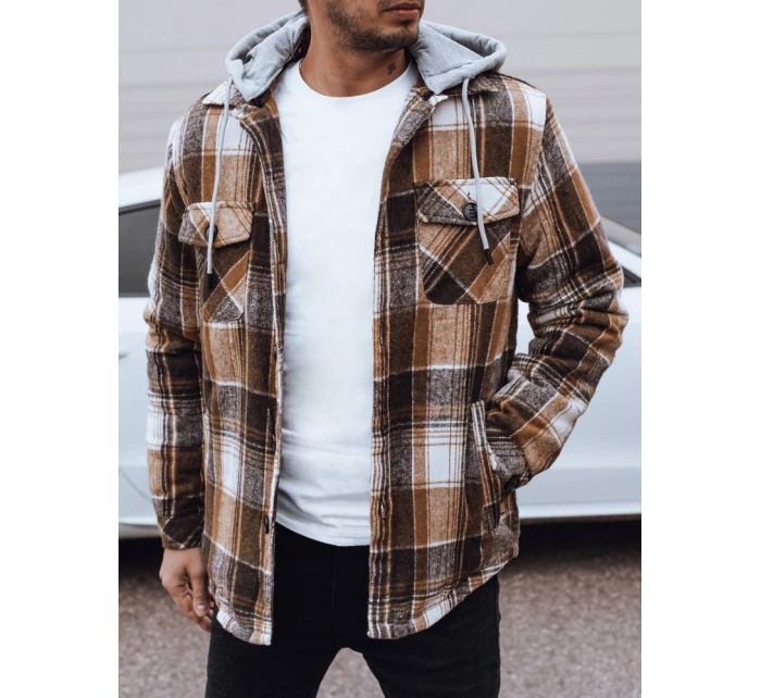 FashionStreet béžová pánská bunda s kapucí TX4960