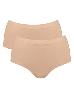 Dámské kalhotky GO Sense Highwaist 2P - BROWN - sv. béžové 1195 - SLOGGI Dámské kalhotky GO Sense Highwaist 2P - BROWN - sv. béžové 1195 - SLOGGI