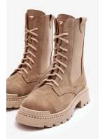 Dámské Vyšívané Kožené Boty Bežové Nicole 2836 Dámské Vyšívané Kožené Boty Bežové Nicole 2836