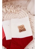Dámské vánoční ponožky s medvídkem a mašlí – červené Dámské vánoční ponožky s medvídkem a mašlí – červené