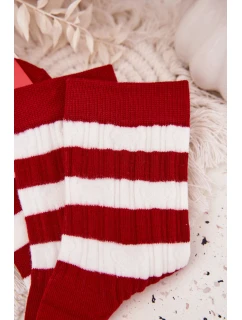 Dámské vánoční ponožky s červenobílými pruhy