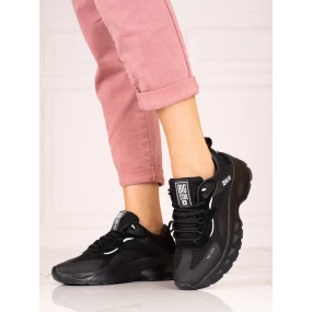 Praktické tenisky černé dámské bez podpatku Praktické tenisky černé dámské bez podpatku