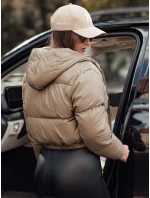 ZENZI prošívaná dámská zimní bunda s kapucí béžová FashionStreet TY4722