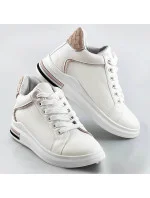 Bílo-béžové sportovní boty se skrytým klínem (666-16) Bílo-béžové sportovní boty se skrytým klínem (666-16)
