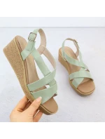 Zelené lakované dámské sandály na platformě Sergio Leone SK298