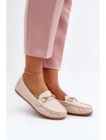 Dámské nazouvací mokasíny se zdobením Béžove model 21651198 - Boto