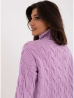 Sweter AT SW model 20459087 jasny fioletowy - FPrice Sweter AT SW model 20459087 jasny fioletowy - FPrice