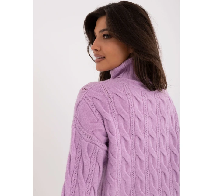 Sweter AT SW model 20459087 jasny fioletowy - FPrice Sweter AT SW model 20459087 jasny fioletowy - FPrice