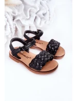 Dětské Pletené Sandály Černé Bailly Dětské Pletené Sandály Černé Bailly