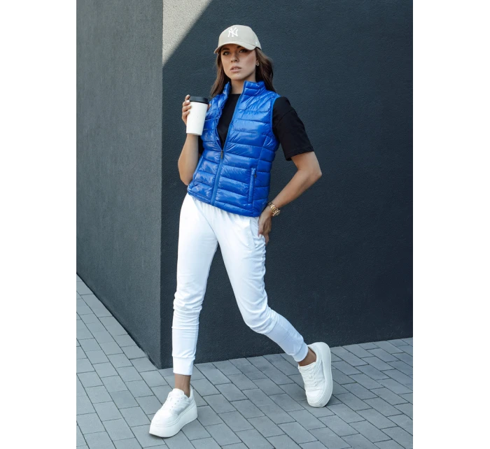 Dámská krátká prošívaná vesta WIANO modrá FashionStreet TY4522