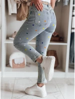 Dámské džíny slim fit kalhoty SHINYFIT stars blue FashionStreet UY2452