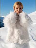 bunda v barvě ecru s podšívkou model 20840818 - Factory Price