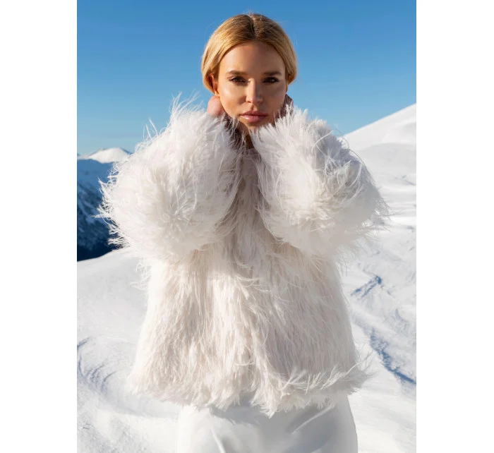 bunda v barvě ecru s podšívkou model 20840818 - Factory Price