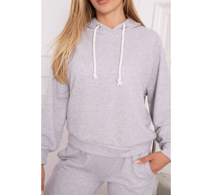 Šedá mikina s kapucí