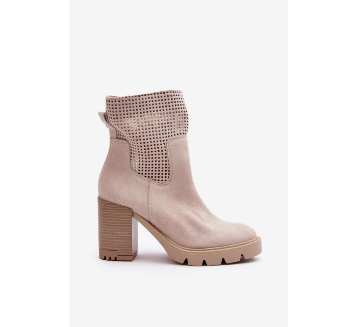 Dámské Ažurové Boty Světle Béžové Lewski model 21636581 - Boto