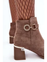 Modní Dámské Semišové Botky Hnědé Nola